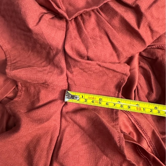 Altar’d State Long Sleeve ruffled Romper small jumper rust red v neck layered - Picture 6 of 12